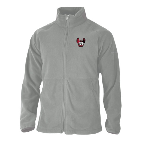  Columbia Grey Everest Ridge Fleece Full Zip Jacket - IUP Hawk Wings