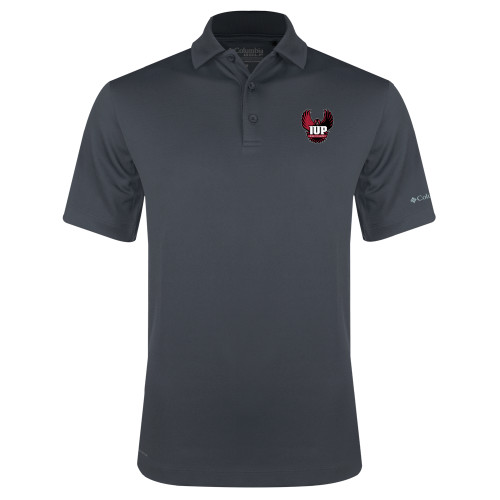  Columbia Charcoal Omni Wick Drive Polo - IUP Hawk Wings