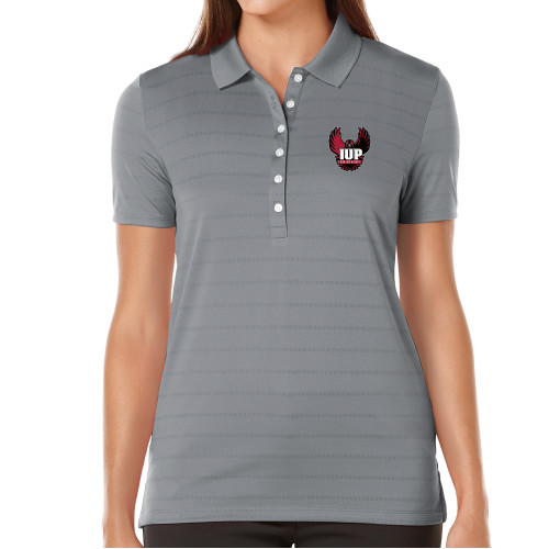  Callaway Womens Steel Grey Opti Vent Polo - IUP Hawk Wings