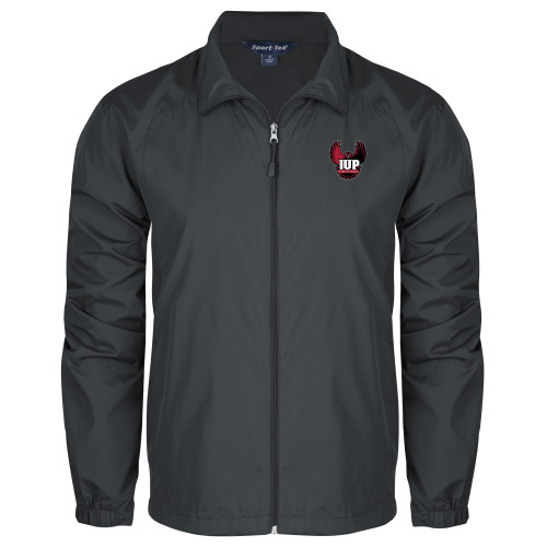 Charcoal Full Zip Wind Jacket - IUP Hawk Wings