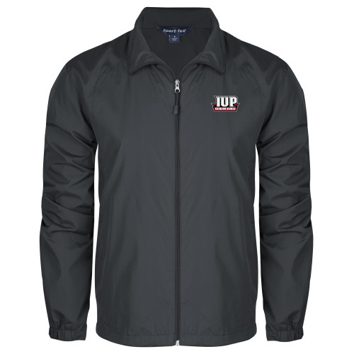  Charcoal Full Zip Wind Jacket - IUP Hawks Banner