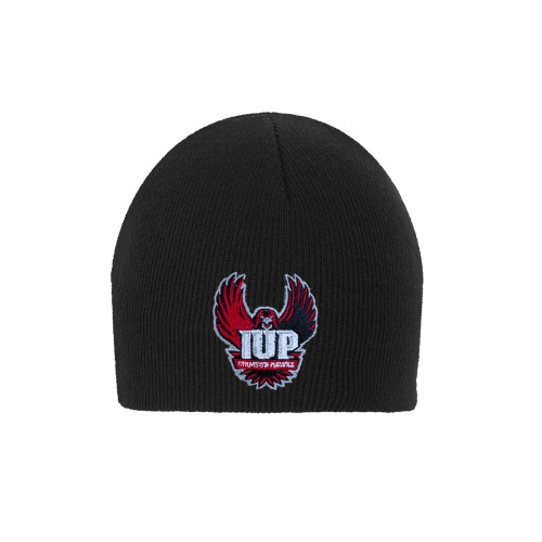  Black Knit Beanie - IUP Hawk Wings
