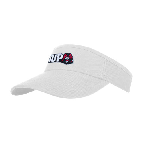  White Visor - IUP Hawk Head