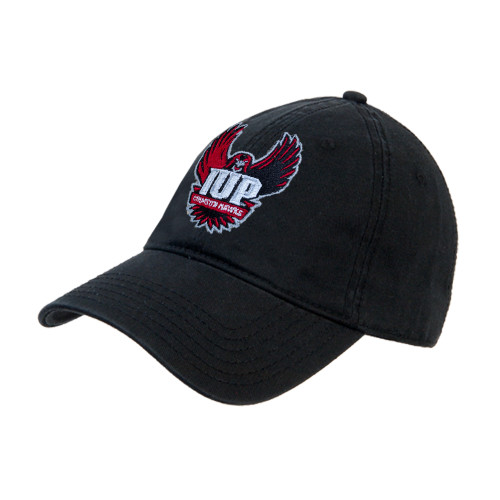  Black Unstructured Adjustable Low Profile Hat - IUP Hawk Wings