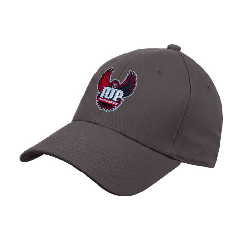  Charcoal Structured Adjustable Pro Style Hat - IUP Hawk Wings