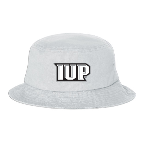  Sportsman White Bucket Hat - IUP Monogram