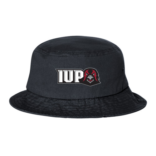  Sportsman Black Bucket Hat - IUP Hawk Head