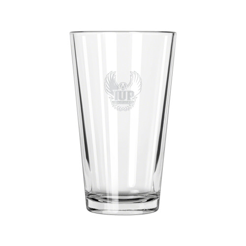  Libbey Glass 16oz - IUP Hawk Wings Engraved