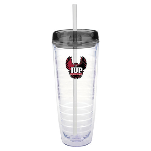  Tritan Double Wall Tumbler w/Charcoal Top 26oz - IUP Hawk Wings