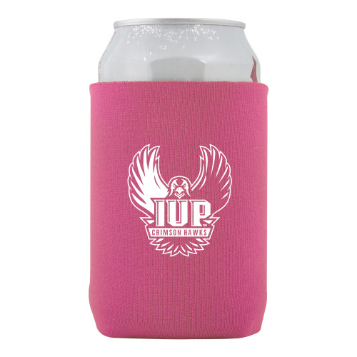  Neoprene Hot Pink Can Holder - IUP Hawk Wings