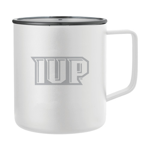  Rover Camp Vacuum Insulated White Mug 14oz - IUP Monogram Engraved