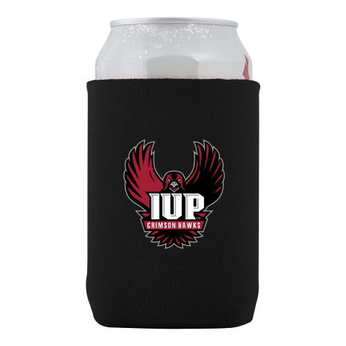  Neoprene Black Can Holder - IUP Hawk Wings