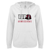 Thumbnail image for  ENZA Womens White V Notch Raw Edge Fleece Hoodie