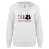 Thumbnail image for  ENZA Womens White V Notch Raw Edge Fleece Hoodie