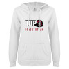 Thumbnail image for  ENZA Womens White V Notch Raw Edge Fleece Hoodie