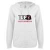 Thumbnail image for  ENZA Womens White V Notch Raw Edge Fleece Hoodie