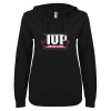 Thumbnail image for  ENZA Womens Black V Notch Raw Edge Fleece Hoodie