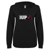 Thumbnail image for  ENZA Womens Black V Notch Raw Edge Fleece Hoodie