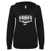 Thumbnail image for  ENZA Womens Black V Notch Raw Edge Fleece Hoodie