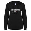 Thumbnail image for  ENZA Womens Black V Notch Raw Edge Fleece Hoodie