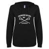 Thumbnail image for  ENZA Womens Black V Notch Raw Edge Fleece Hoodie