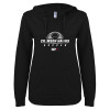 Thumbnail image for  ENZA Womens Black V Notch Raw Edge Fleece Hoodie
