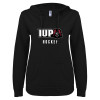 Thumbnail image for  ENZA Womens Black V Notch Raw Edge Fleece Hoodie