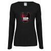 Thumbnail image for  Womens Black Long Sleeve V Neck Tee 