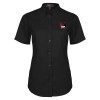 Thumbnail image for  Womens Black Twill Button Up Short Sleeve