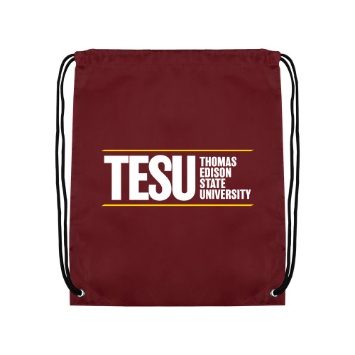  Maroon Drawstring Backpack - Thomas Edison State University