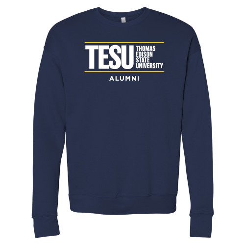  Bella + Canvas Navy Fleece Crew - Alumni - Thomas Edison State University