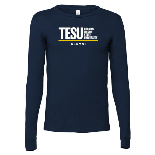  Bella + Canvas Navy Jersey Cotton Long Sleeve T Shirt - Alumni - Thomas Edison State University