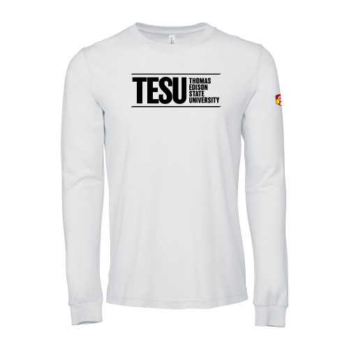  Bella + Canvas White Jersey Cotton Long Sleeve T Shirt - Thomas Edison State University