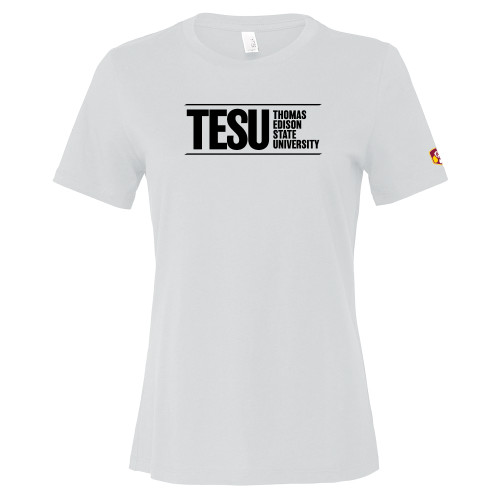  Bella + Canvas Womens White Relaxed Cotton T Shirt - Thomas Edison State University