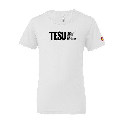  Bella + Canvas Youth White Jersey T Shirt - Thomas Edison State University