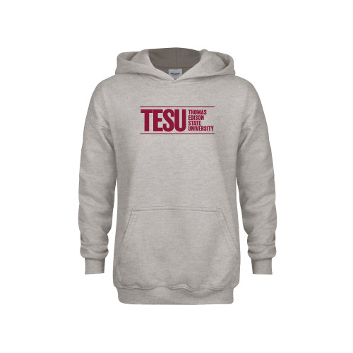 Youth Grey Fleece Hood - Thomas Edison State University