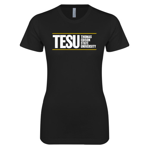  Next Level Womens Black Boyfriend Tee - Thomas Edison State University