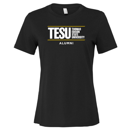  Bella + Canvas Womens Black Relaxed Cotton T Shirt - Alumni - Thomas Edison State University