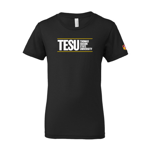  Bella + Canvas Youth Black Jersey T Shirt - Thomas Edison State University