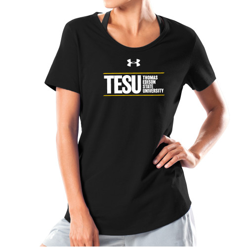  Under Armour Womens Black Charged Cotton Tee - UA - Thomas Edison State University