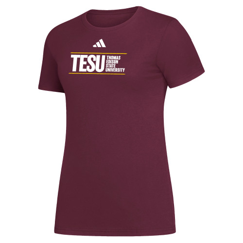  Adidas Womens Maroon Amplifier Tee - ADIDAS - Thomas Edison State University