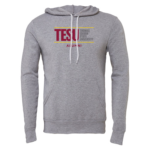  Bella + Canvas Heather Grey Fleece Hood - Alumni - Thomas Edison State University