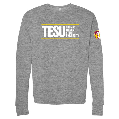  Bella + Canvas Heather Grey Fleece Crew - Thomas Edison State University