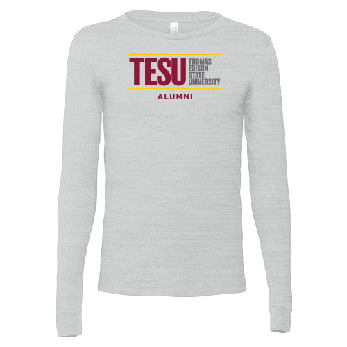  Bella + Canvas Ash Grey Jersey Cotton Long Sleeve T Shirt - Alumni - Thomas Edison State University