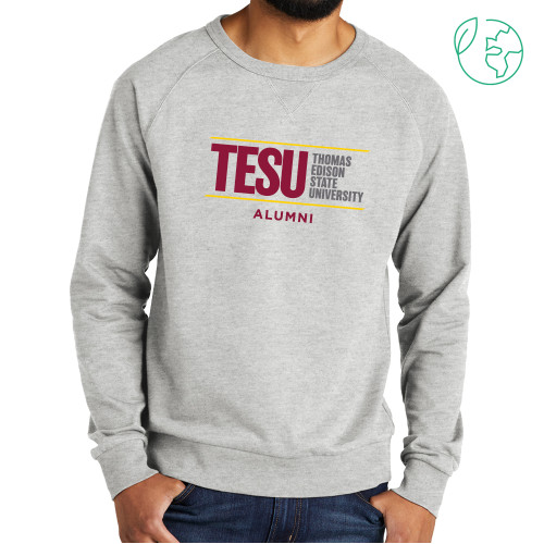  Allmade Light Grey Organic French Terry Crewneck Sweatshirt - Alumni - Thomas Edison State University