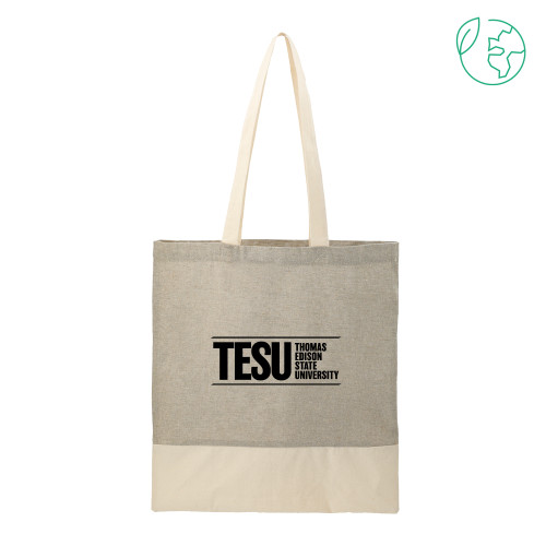  Split Recycled Grey Cotton Twill Convention Tote - Thomas Edison State University