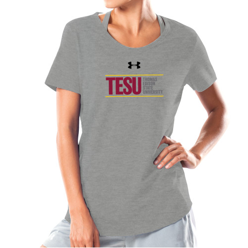  Under Armour Womens Grey Charged Cotton Tee - UA - Thomas Edison State University