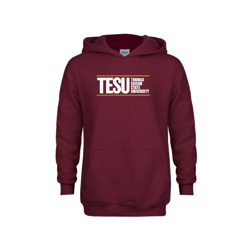  Youth Maroon Fleece Hoodie - Thomas Edison State University