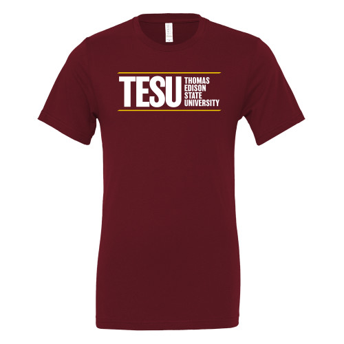 Bella + Canvas Maroon Jersey Cotton T Shirt - Thomas Edison State University