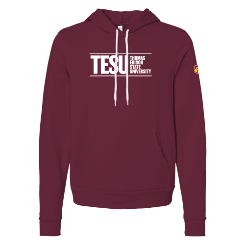  Bella + Canvas Maroon Fleece Hood - Thomas Edison State University